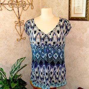 💙LIZ WEAR💕Crinkly V-Neck Top🦋Size Large